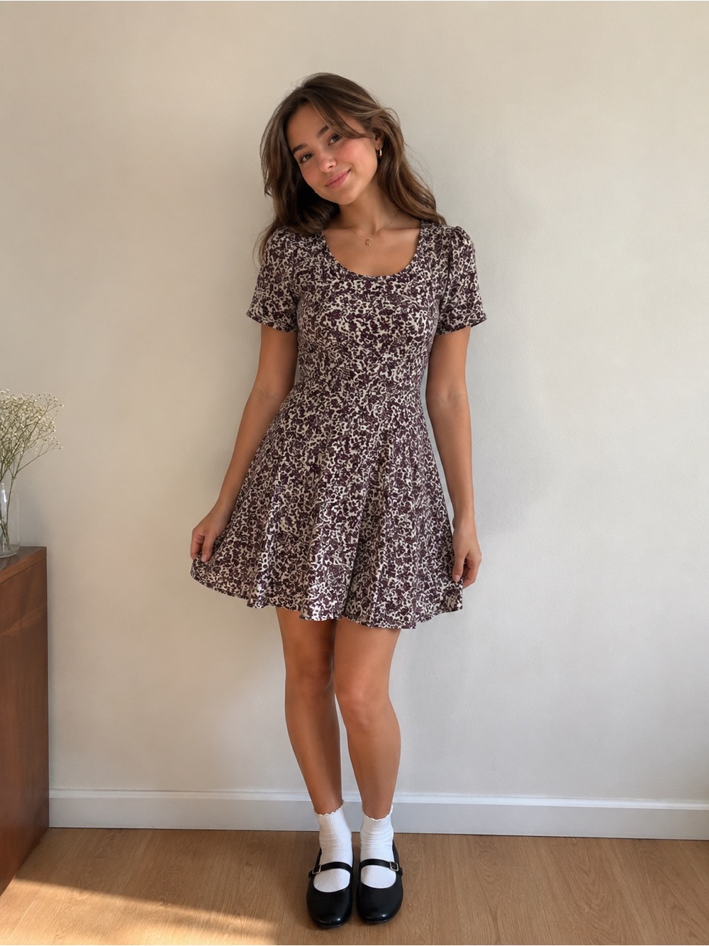Dress to kill mini dress with short sleeves and basque waist